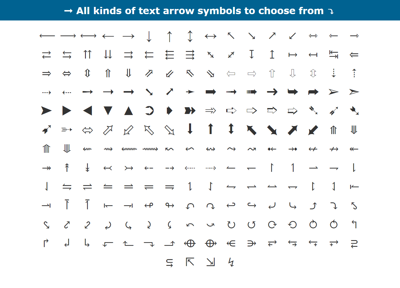 Arrow Symbols Easy Copy Paste