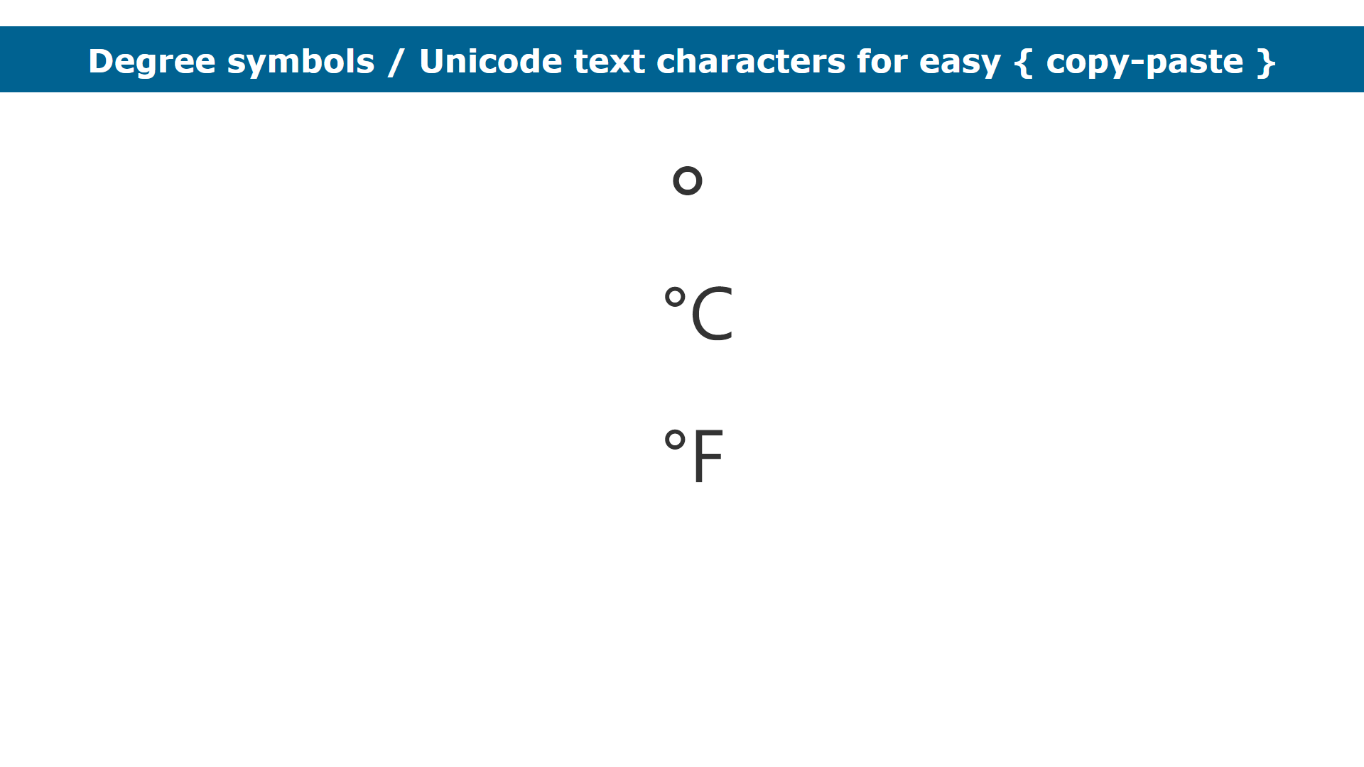 ASCII Degree Symbol